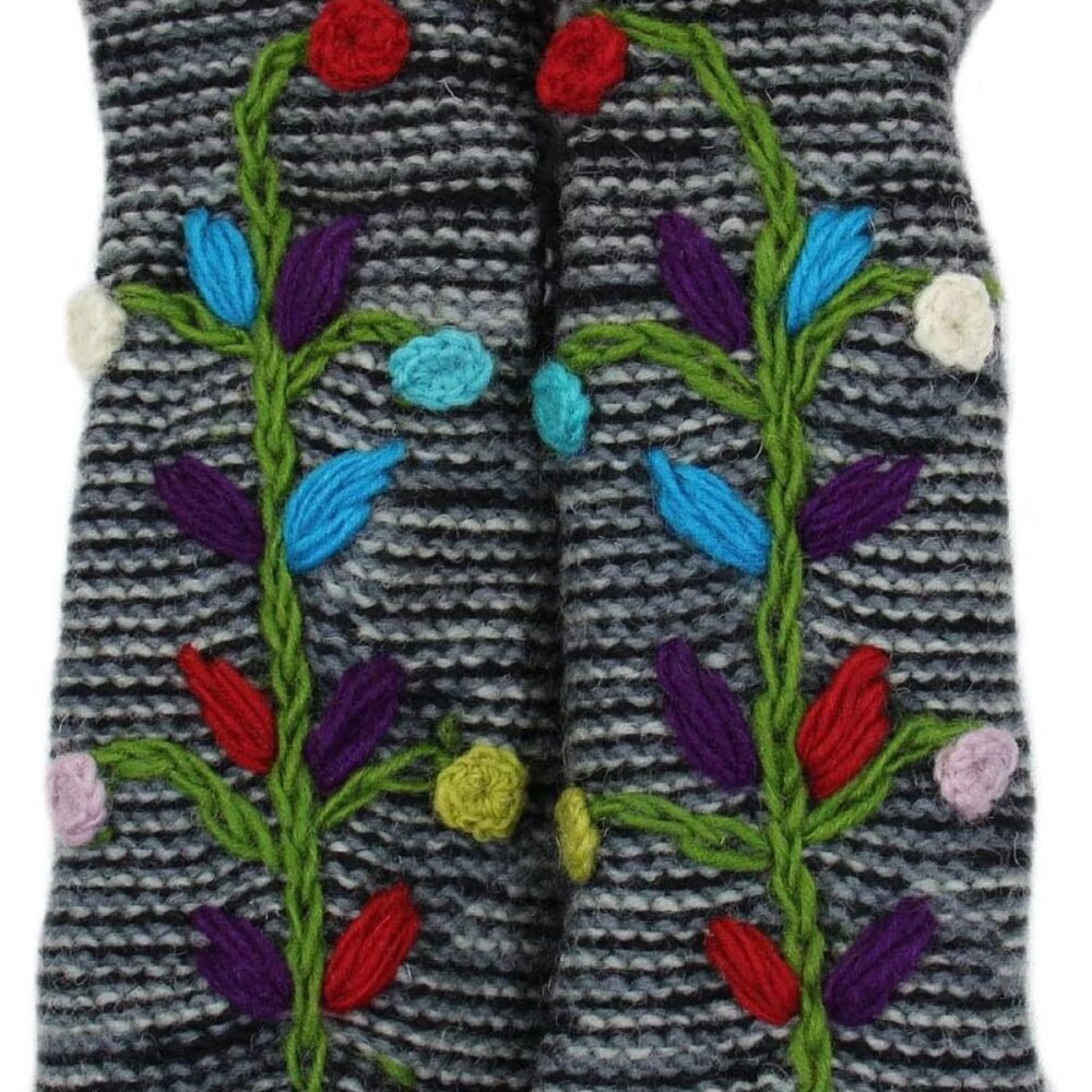 Hand Knit 100% Wool Fleece Lined Hand Warmer/Glove